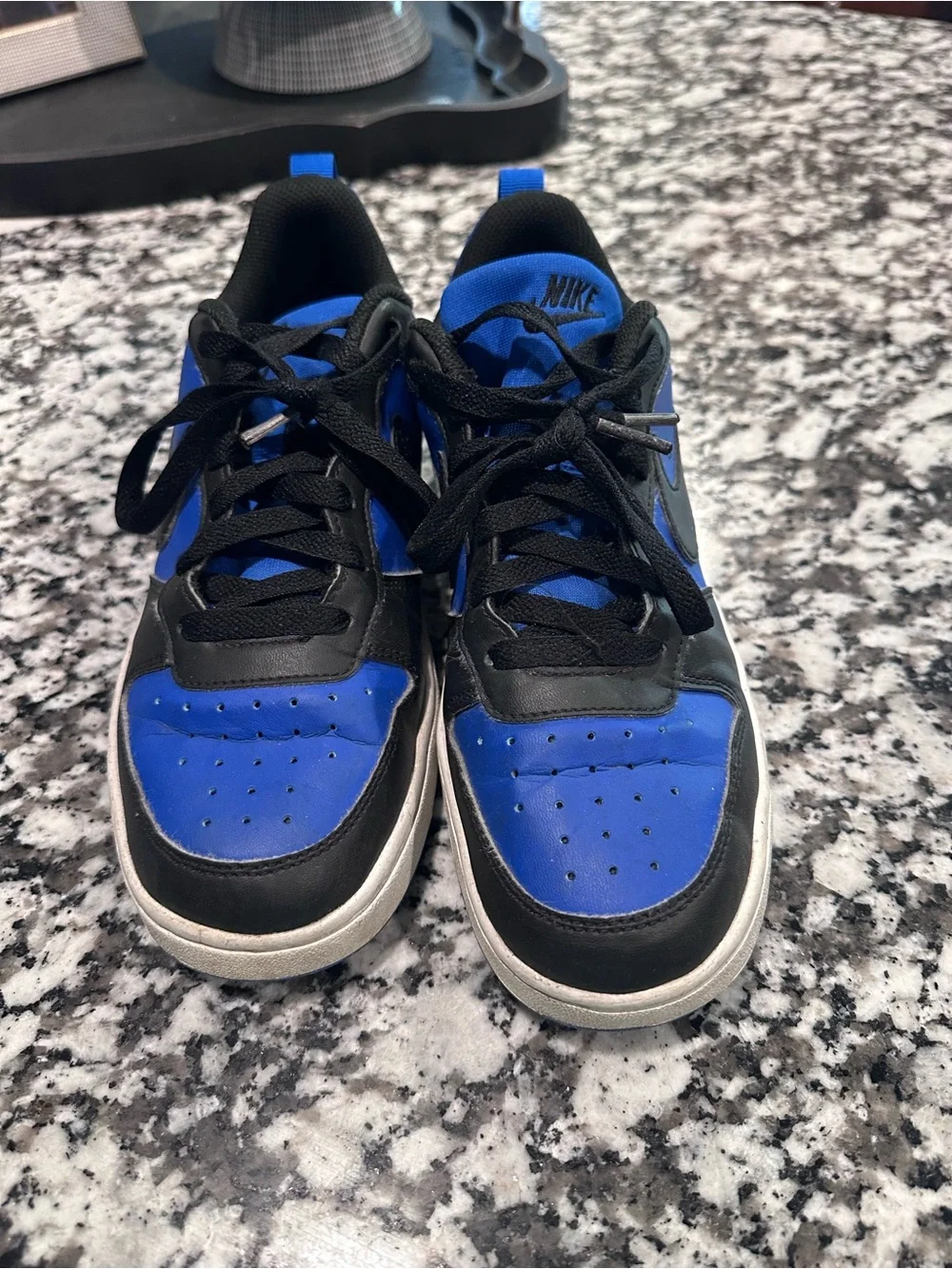 Black and Royal Blue Low-Top Nike Sneakers